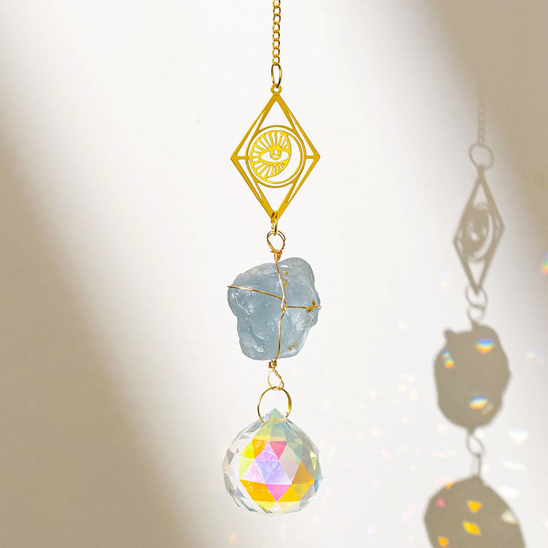 Natural Stone Crystal Ball Suncatcher - DippedShop Wholesale - #9603