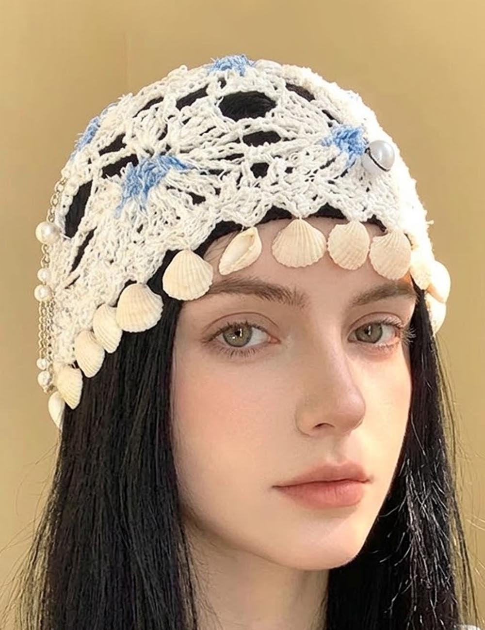 Boho Crochet Beanie - DippedShop Wholesale - #8003