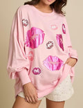 Sequins Lip Sweatshirt - DippedShop Wholesale - #5139