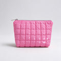 Minimalist Solid Color Quilt Shell Cosmetic Bag 6C5CO271
