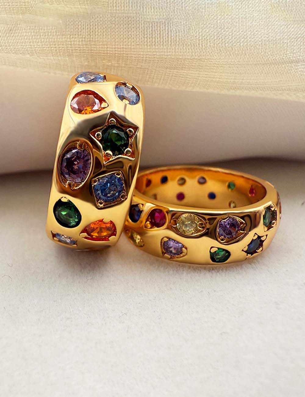 Retro Colorful Cubic Zirconia - DippedShop Wholesale - #4515