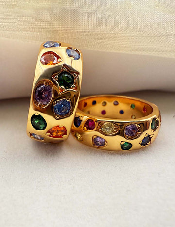 Retro Colorful Cubic Zirconia - DippedShop Wholesale - #4515