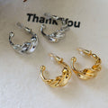 Chunky Gold C-Stud Earrings - DippedShop Wholesale - #7651