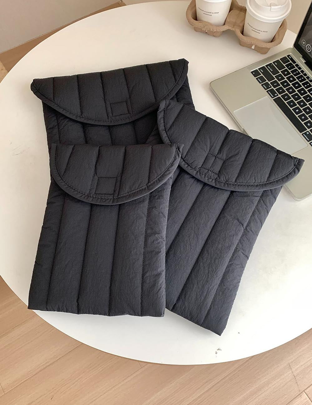 Black Puffy Laptop Bag - DippedShop Wholesale - #5651