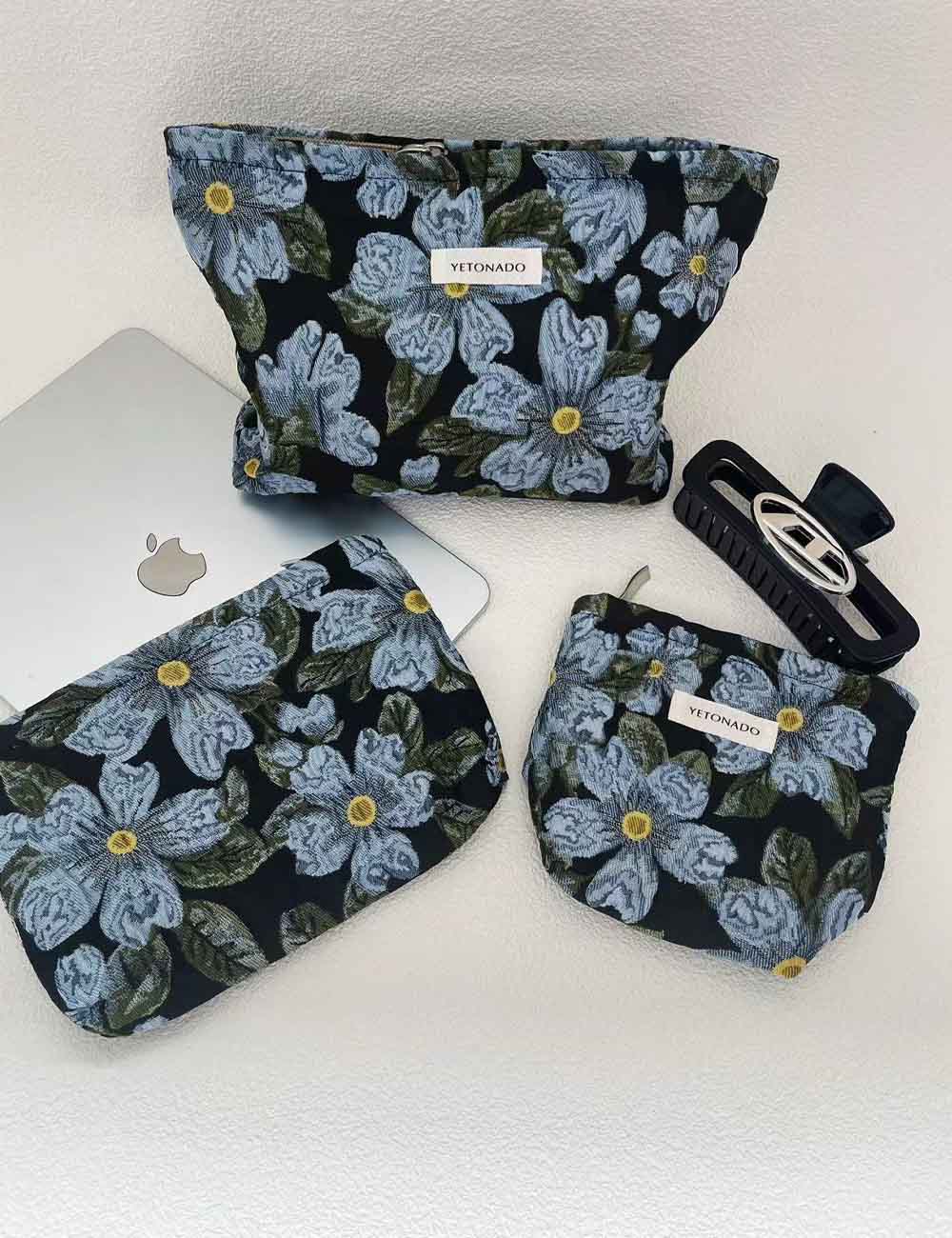 Flower Embossed Makeup Bag - DippedShop Wholesale - #5251