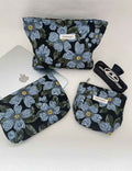 Flower Embossed Large Capacity Makeup Bag MK2BW6W10BOB406