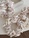 Beige Lace Floral Hair Ties - DippedShop Wholesale - #5763