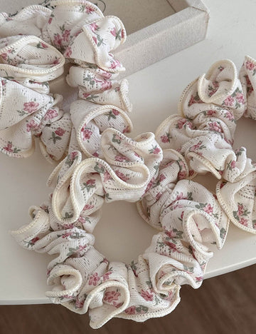 Beige Lace Floral Hair Ties - DippedShop Wholesale - #5763