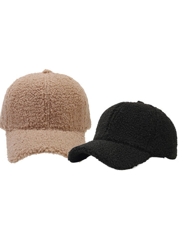Vinatge Solid Color Lamb Wool Baseball Cap DP25H711