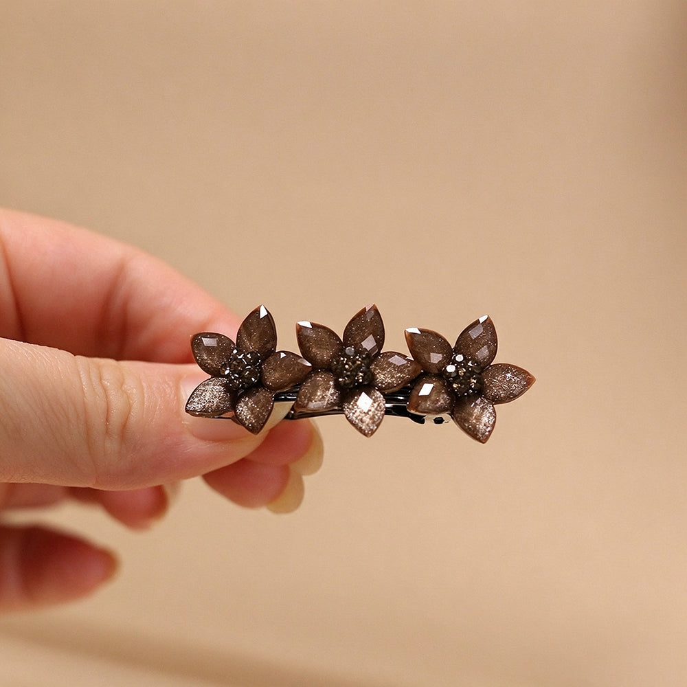 Rhinestone Flower Hair Barrette - DippedShop Wholesale - #5779