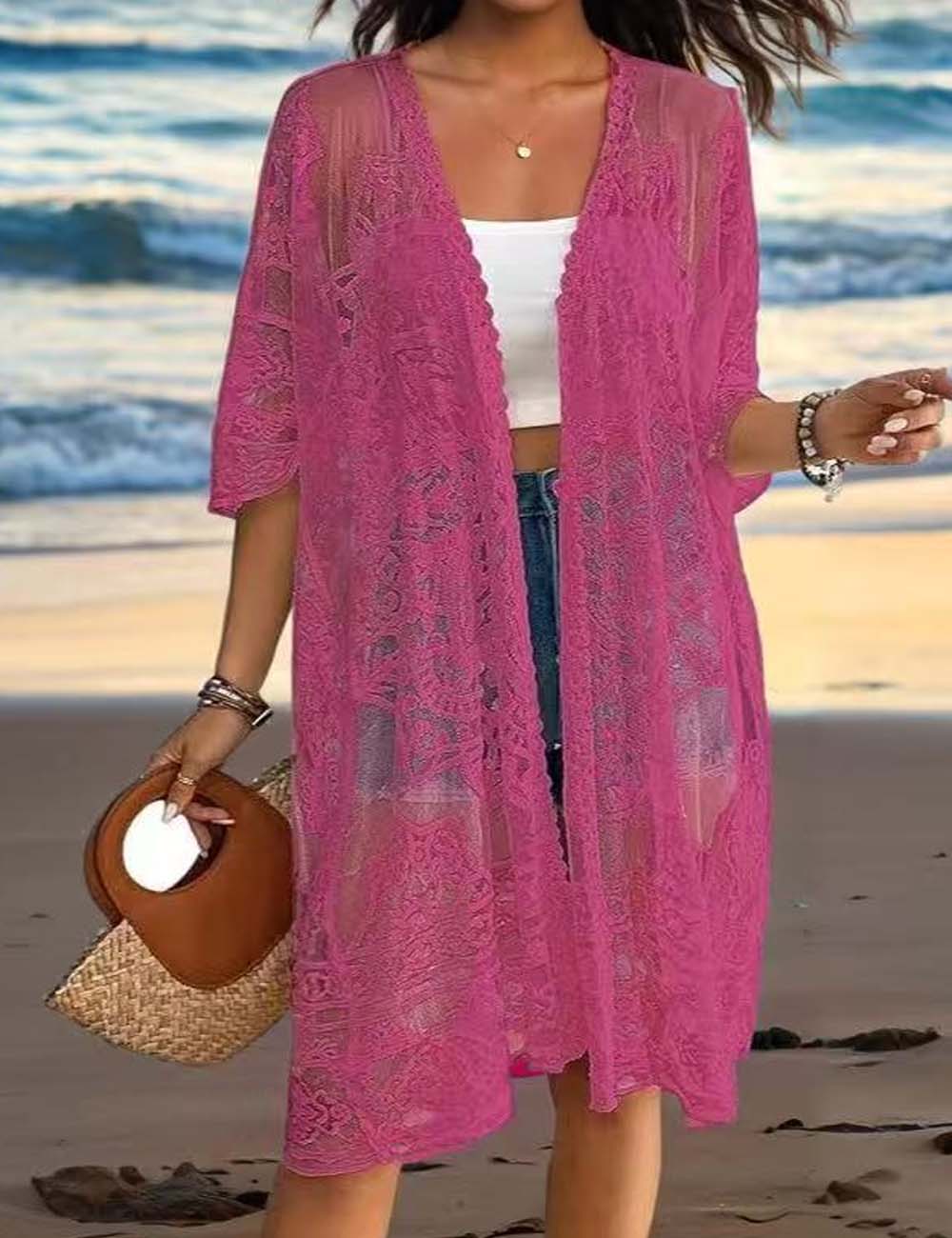 Minimalist Lace Cover Up - DippedShop Wholesale - #0995