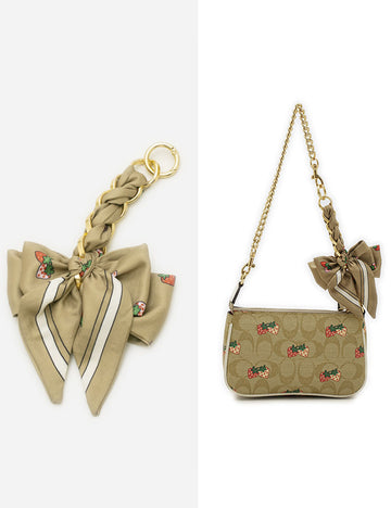 Simple Bow Silk-Wrapped Chain Bag Charm DP25H610