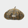Classic Plaid Color Block Artistic Beret Hat MK2BW6W6HAT106