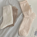 Solid Ruffled Crew Socks - DippedShop Wholesale - #0083