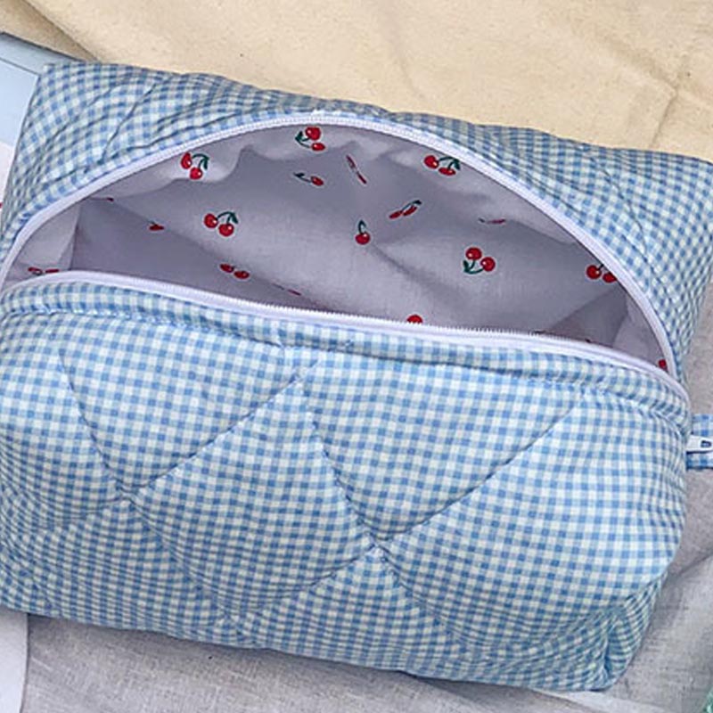 Quilted Plaid Cosmetic Bag - DippedShop Wholesale - #1203