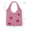 Star Print Knit Tote - DippedShop Wholesale - #9267