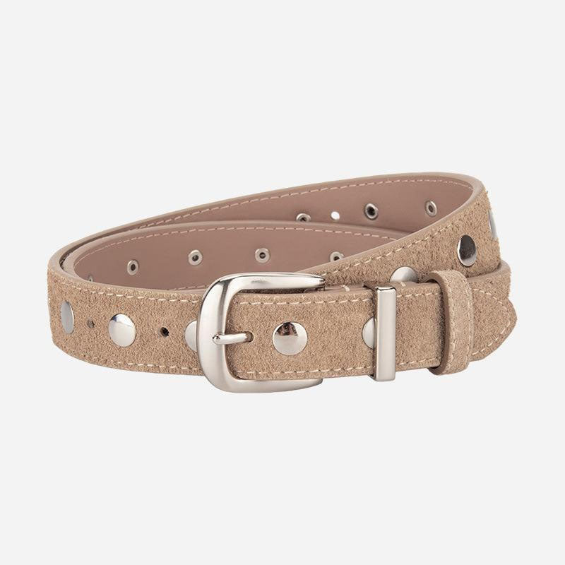 Punk Style Studded Pink Buckle Leather Belt MK2LEEP6W6JBT35