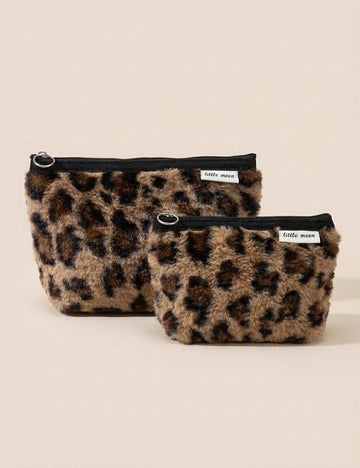 Vintage Leopard Print Portable Cosmetic Bag DP25H549