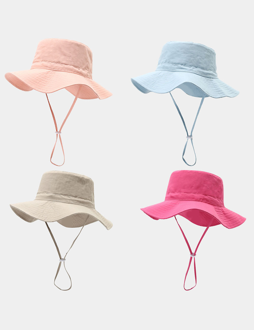 Simple Large Wide Brim Solid Color Bucket Hat 8BK6HAT173T