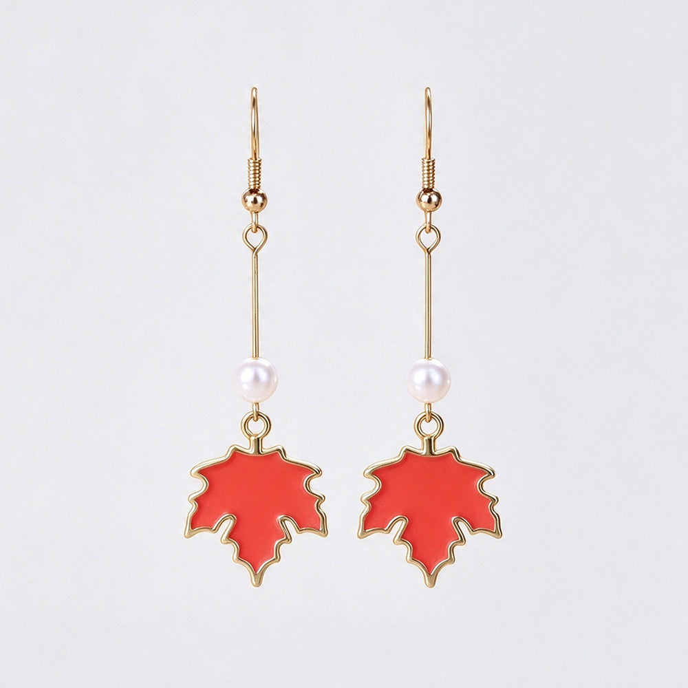 Maple Leaf Dangle Earrings - DippedShop Wholesale - #1203