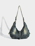 Vintage Splice Washed Denim Studded Underarm Bag 6W10BBG1340