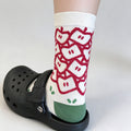 Striped Apple Print Socks - DippedShop Wholesale - #8051