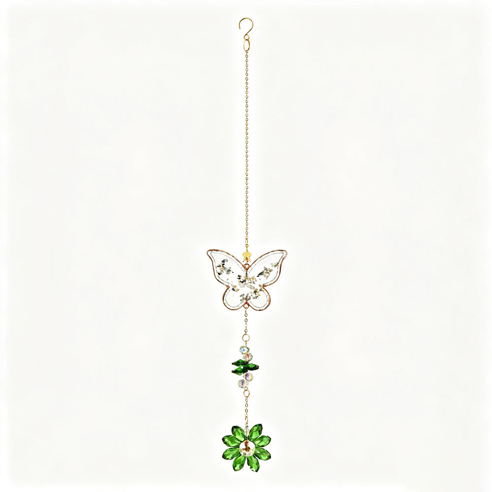 Elegant Crystal Butterfly Flower Pendant Cun Catcher 6H7HLS183