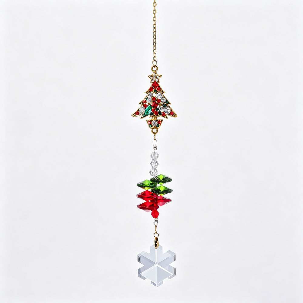 Sparkling Santa Christmas Tree Crystal Hanging Ornament 6H7HLS192