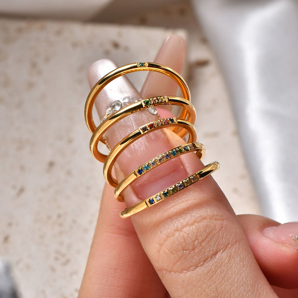 Cubic Zircon Finger Ring - DippedShop Wholesale - #3395