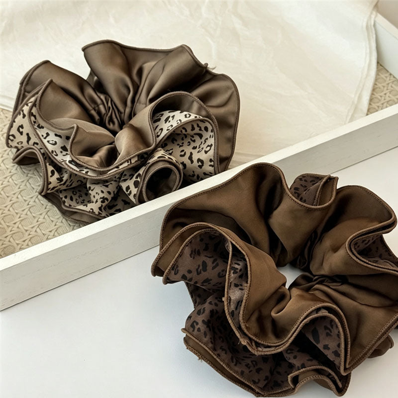 Retro Leopard Print Ruffled Hair Scrunchies 6W6HSR354