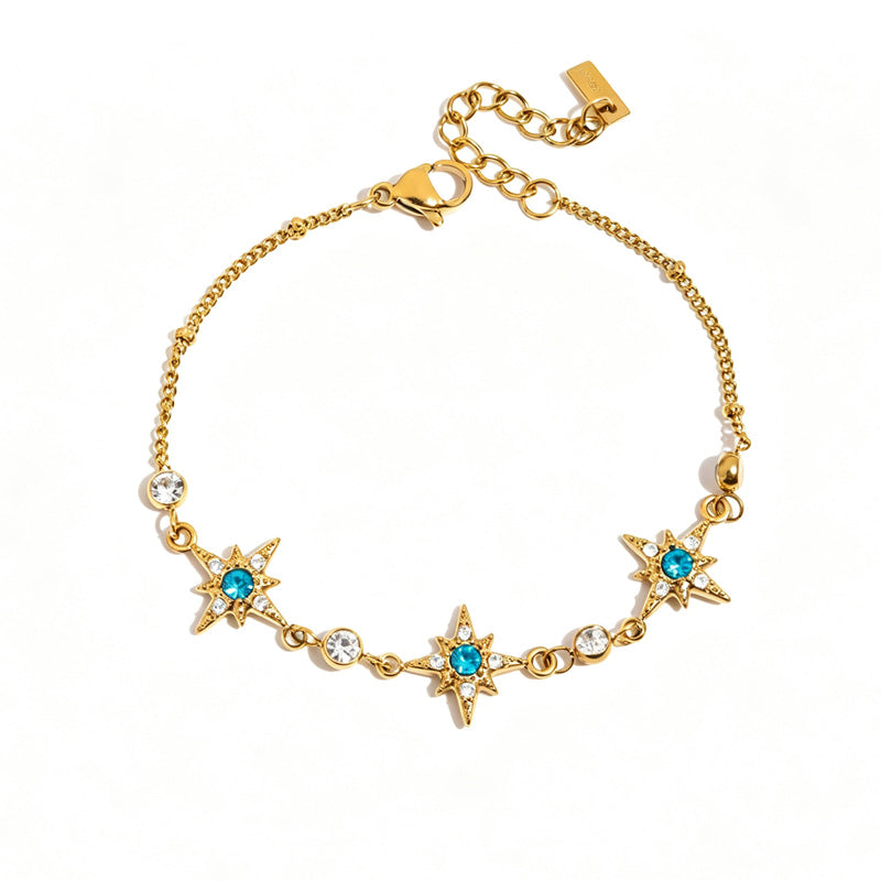 Stylish Gold Plated Double Layer Rhinestones Bracelets 6W6JBR479