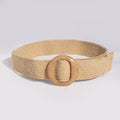 Boho-Style Solid Color Straw Weave Belt 6W6JBT205