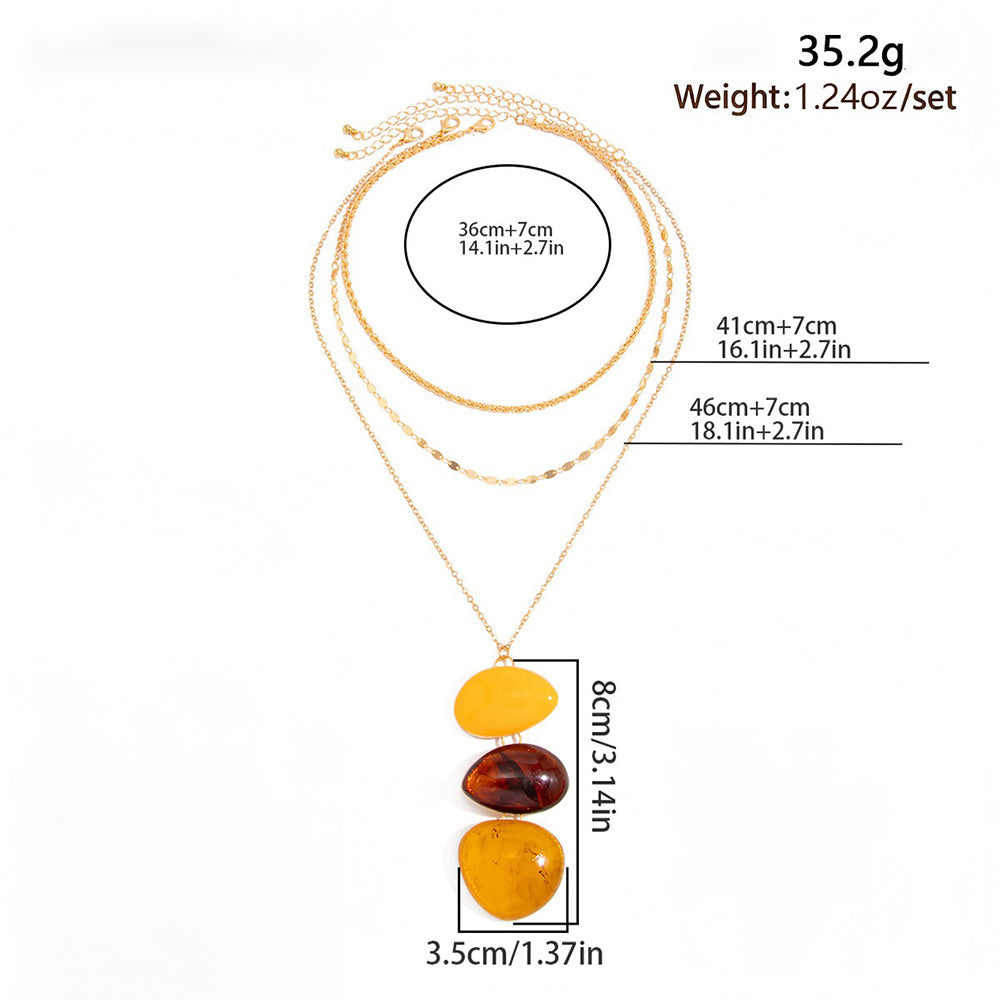Hammered Resin Pendant Necklace - DippedShop Wholesale - #4323