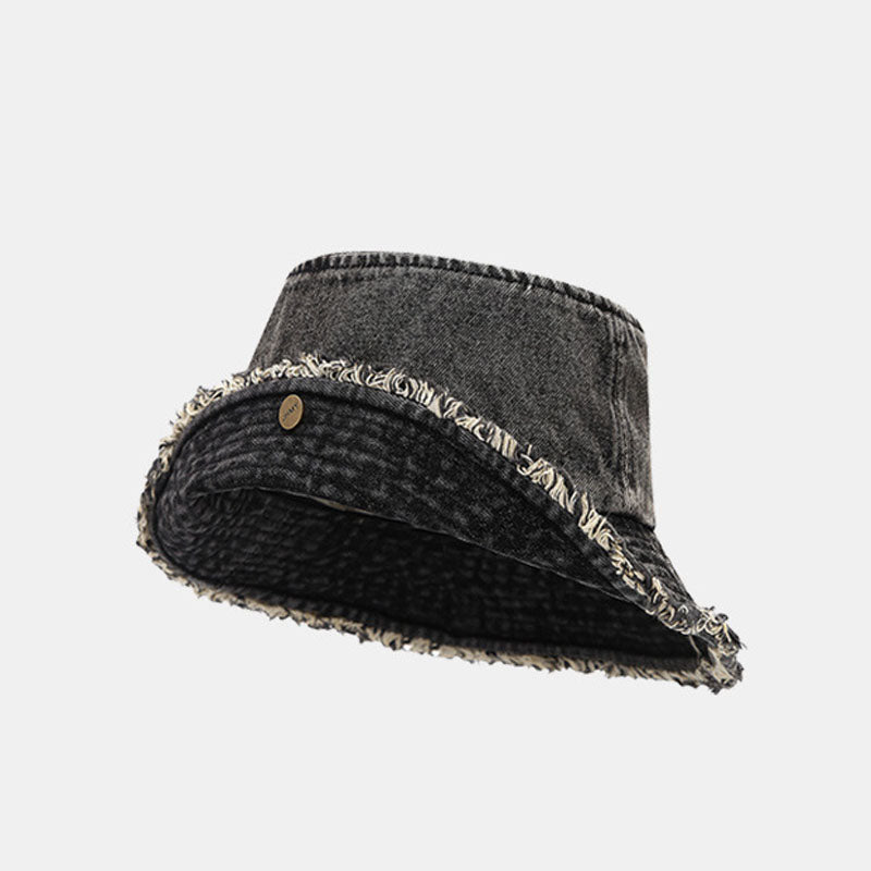 Vintage Washed Distressed Denim Bucket Hat 6W6HAT586