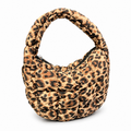 Vintage Leopard Print Ruched Puffer Cloud Bag 6W10BBG1803