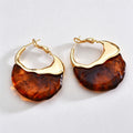 Irregular Resin Hoop Earrings - DippedShop Wholesale - #1203
