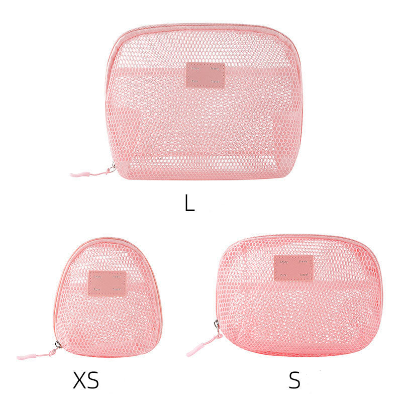 Dopamine Solid Color Mesh Portable Makeup Bag MK2BW6S10BOB83