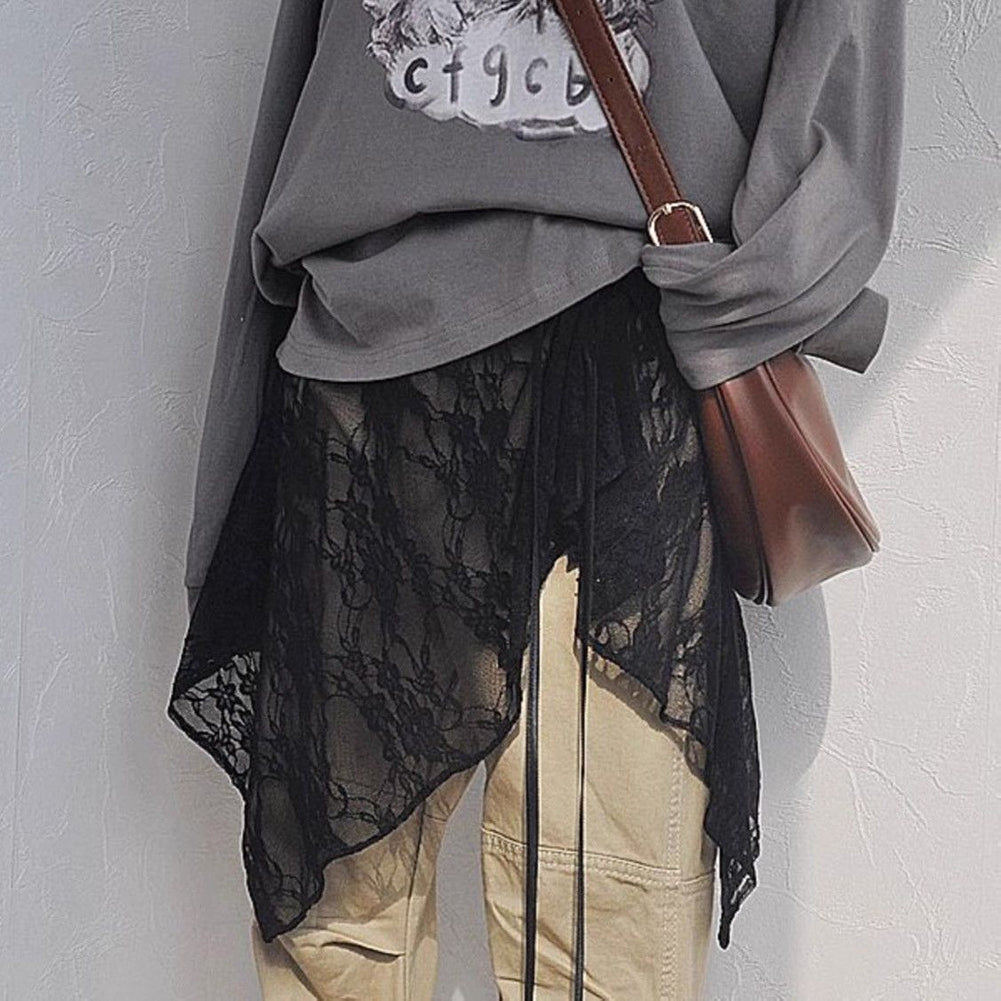 Elegant Asymmetrical Lace Tie-Waist Hip Scarf 6W1SL42