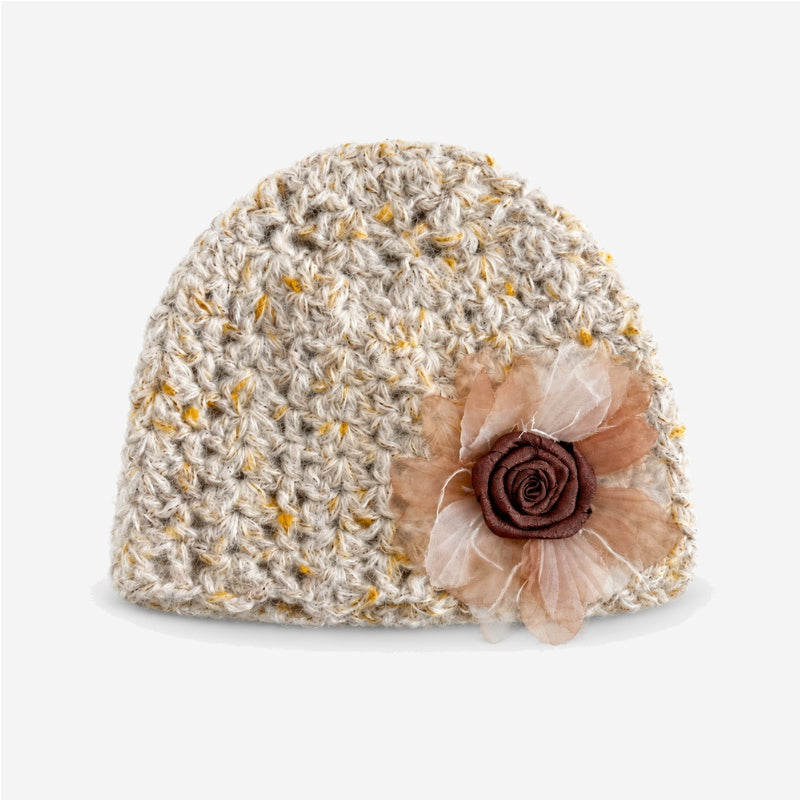 Sweet 3D Floral Hollow Knit Beanie Hat 6W6HAT650
