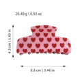 Heart Print Hair Claw - DippedShop Wholesale - #7491