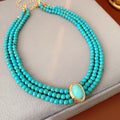Boho Style Multi Layer Turquoise Choker Necklace 6W6JNC980