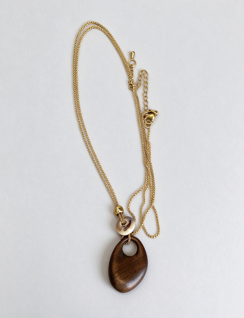 Wooden Teardrop Pendant Necklace - DippedShop Wholesale - #0403