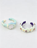 Summer Fresh Enamel Glaze Rhinestones Open Ring 6W6JRG248