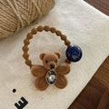 Cute Bear Bead Flocking Hair Tie MK2BLW6W6HHT17