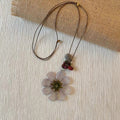 Flower Resin Pendant Necklace - DippedShop Wholesale - #8131