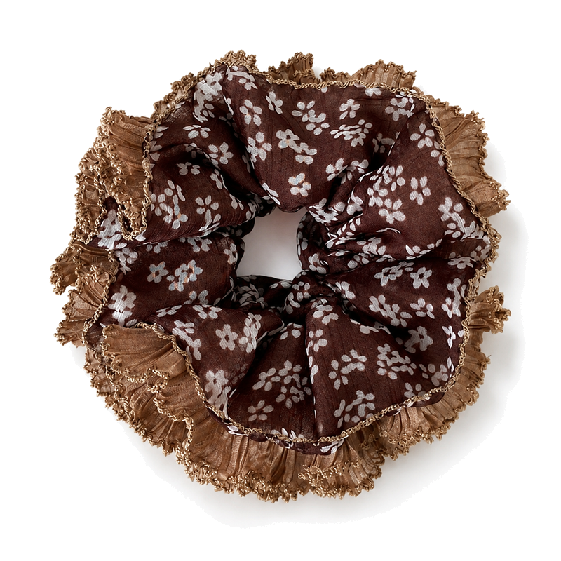 Fresh Floral Print Double Layer Hair Scrunchies 6W6HSR320