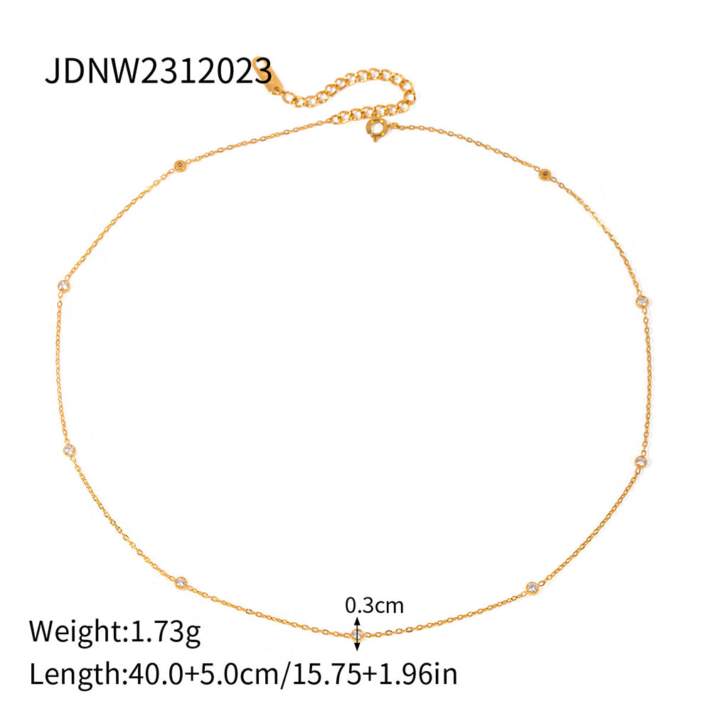 Trendy Gold Plated Cubic Zircon Choker Neckalce 6W6JNC1031