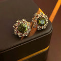 French Style Enamel Gold Plated Stud Earrings 6W6JER760