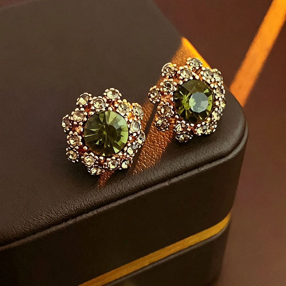 French Style Enamel Gold Plated Stud Earrings 6W6JER760