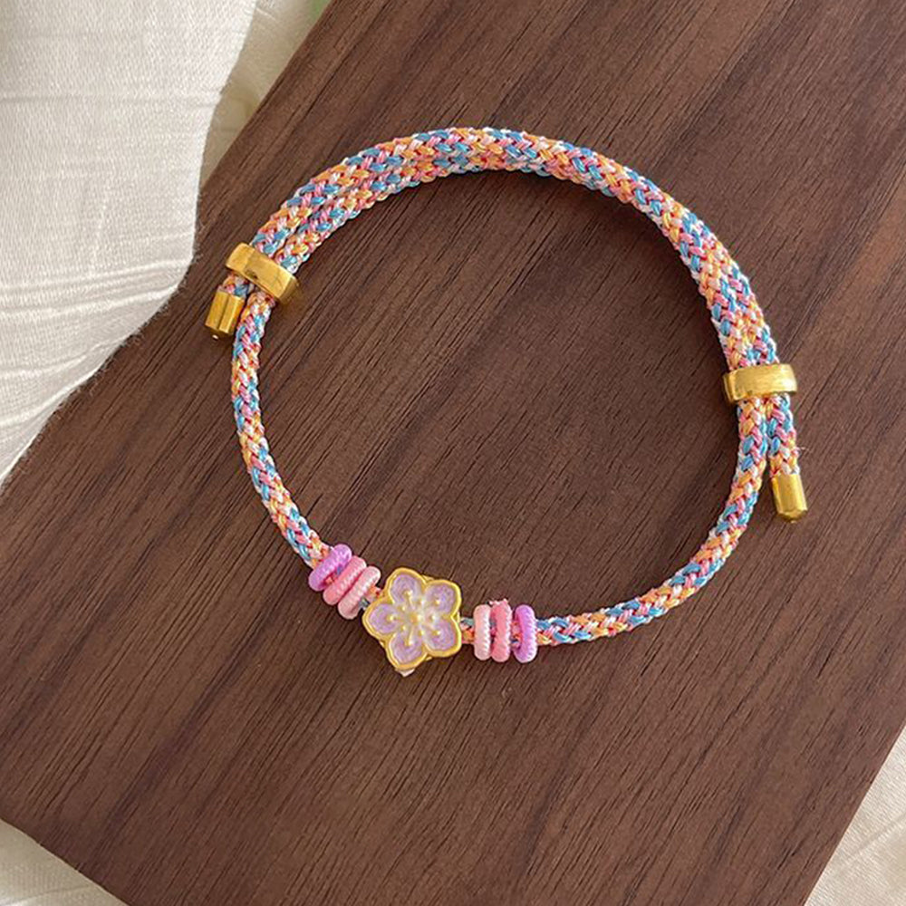 Stylish Handmade Weave Enamel Floral Bracelet 6W6JBR674